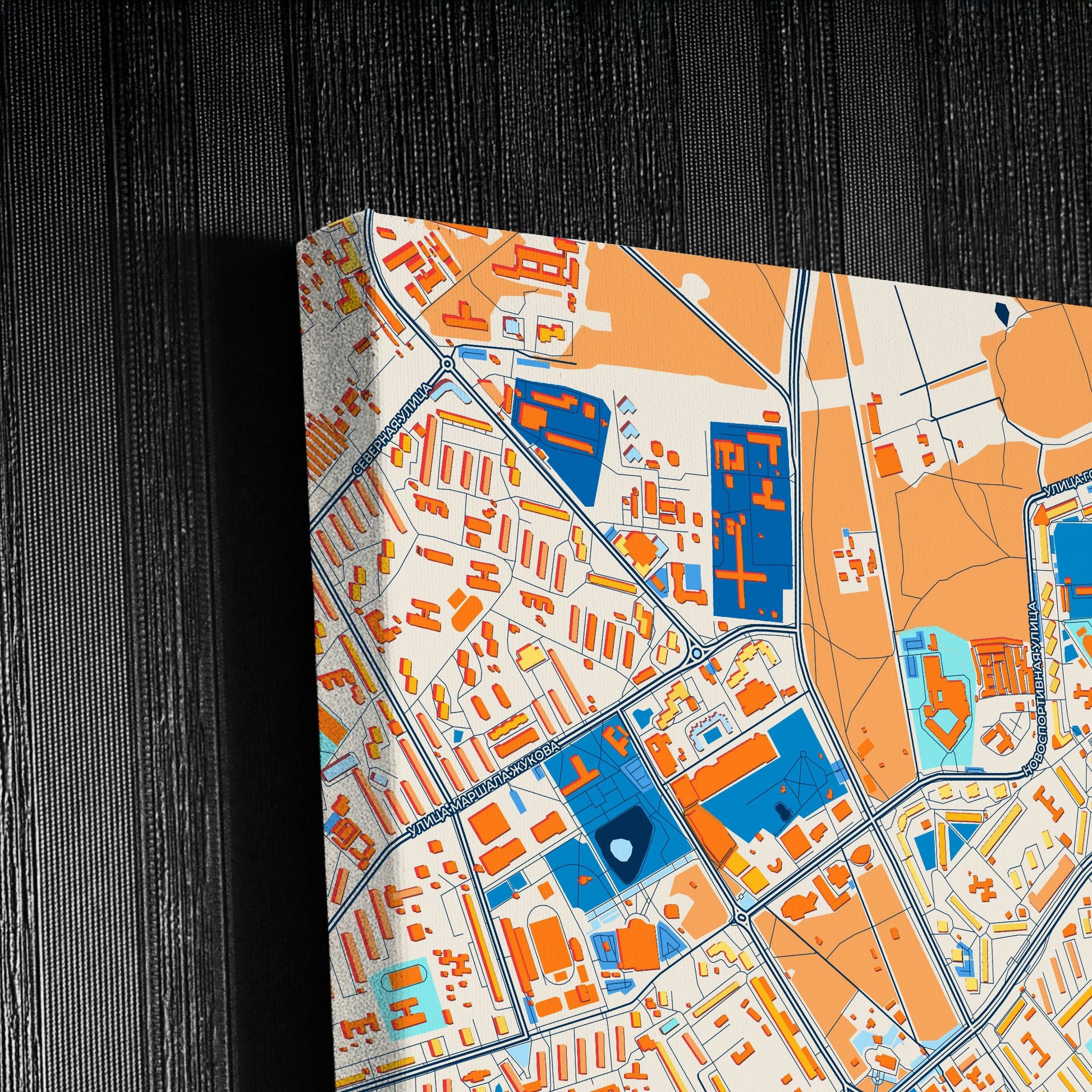 Одинцово Russia Colorful City Map Canvas Print Detail