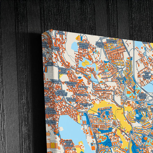 Odivelas Portugal Colorful City Map Canvas Print Detail