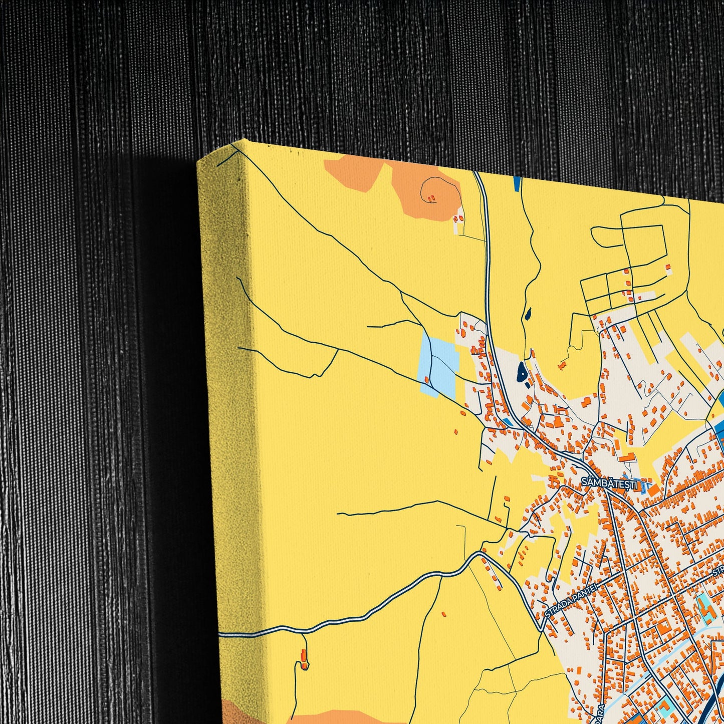 Odorheiu Secuiesc Romania Colorful City Map Canvas Print Detail