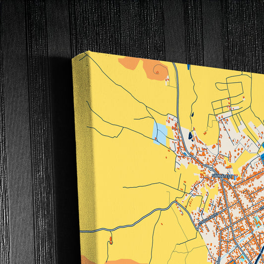 Odorheiu Secuiesc Romania Colorful City Map Canvas Print Detail