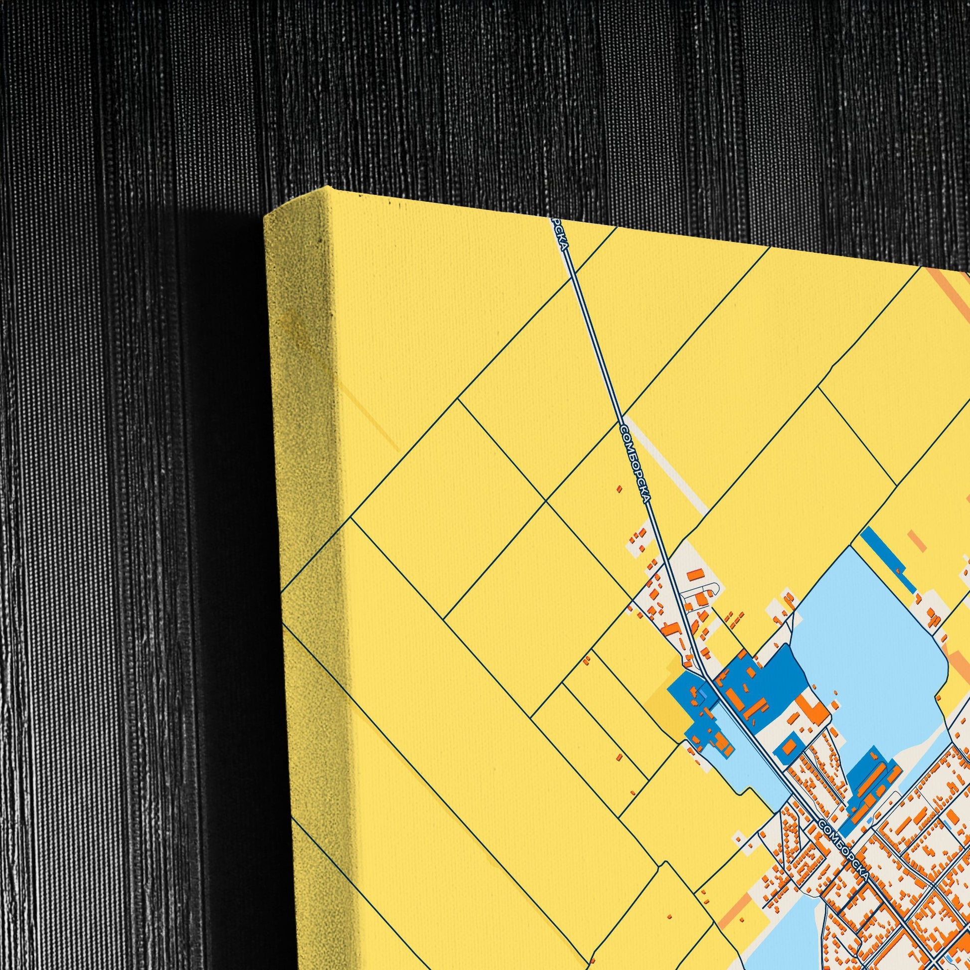 Оџаци Serbia Colorful City Map Canvas Print Detail