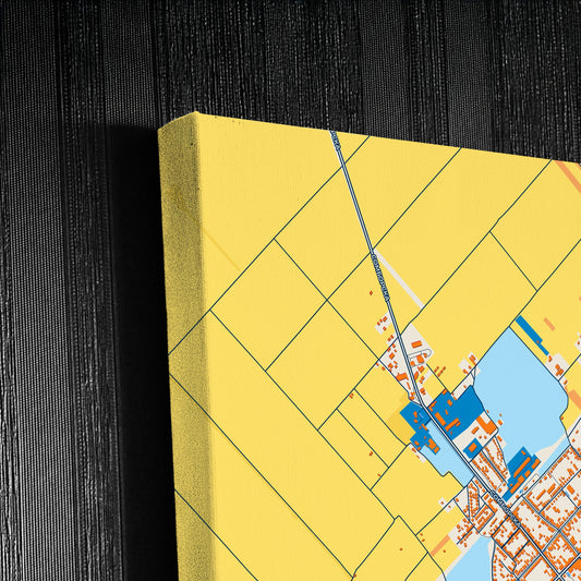 Оџаци Serbia Colorful City Map Canvas Print Detail