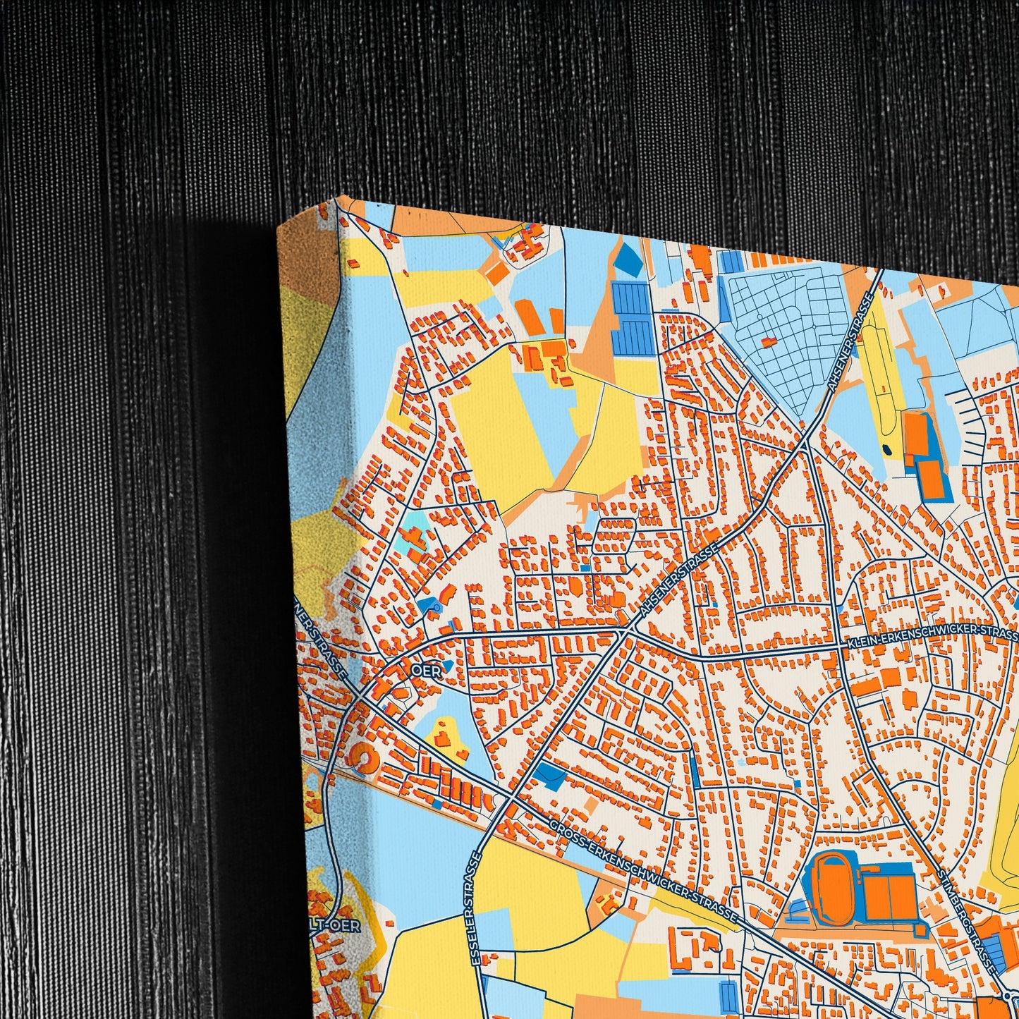 Oer-Erkenschwick Germany Colorful City Map Canvas Print Detail