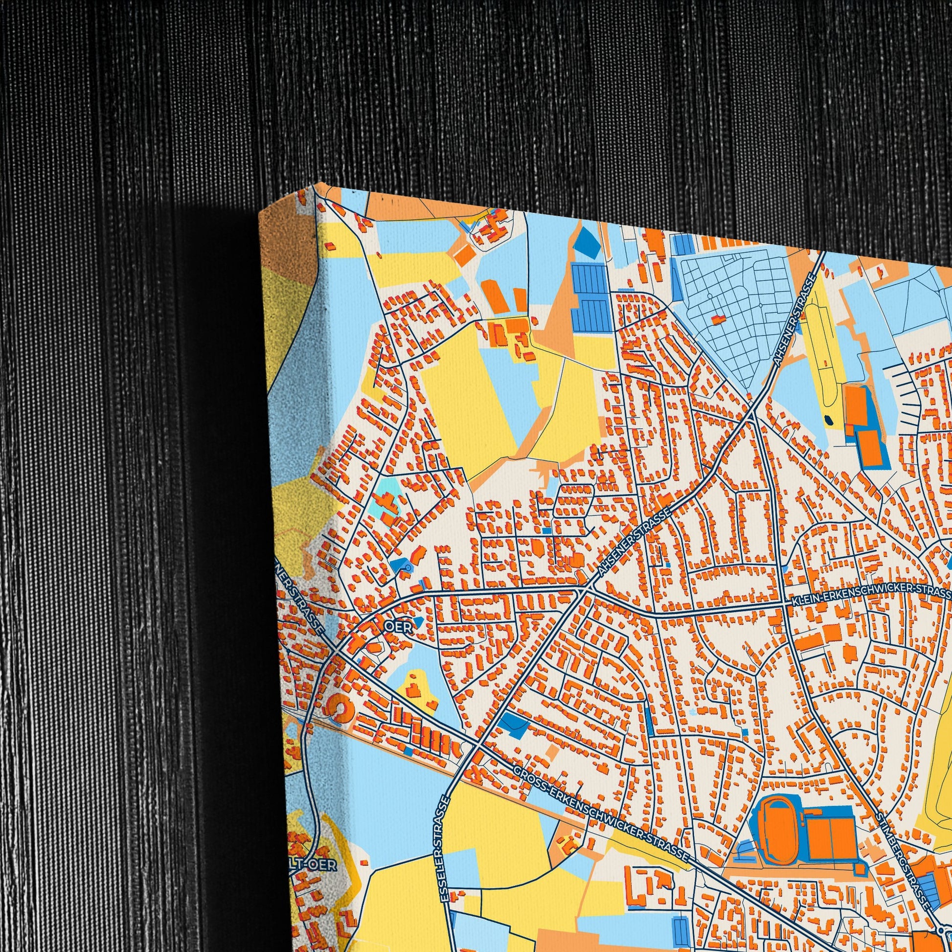 Oer-Erkenschwick Germany Colorful City Map Canvas Print Detail