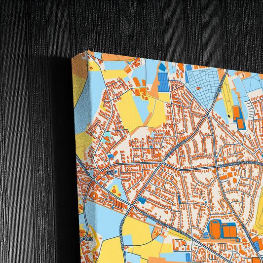 Oer-Erkenschwick Germany Colorful City Map Canvas Print Detail