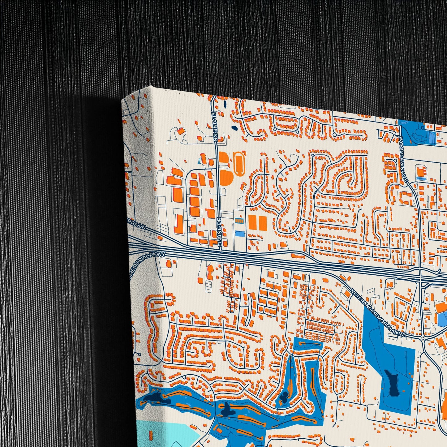O Fallon Missouri Colorful City Map Canvas Print Detail