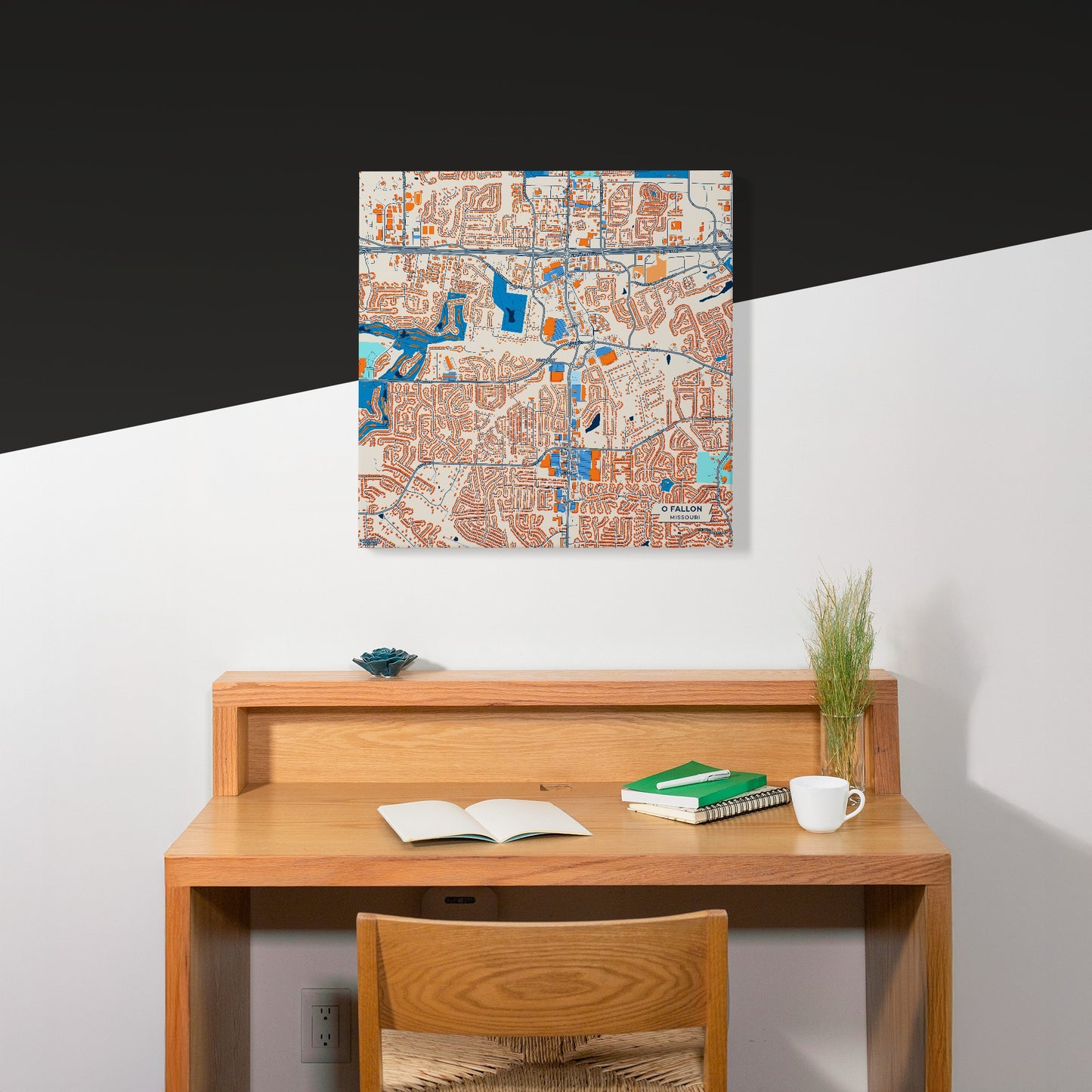 O Fallon Missouri Colorful City Map Canvas Print Scene