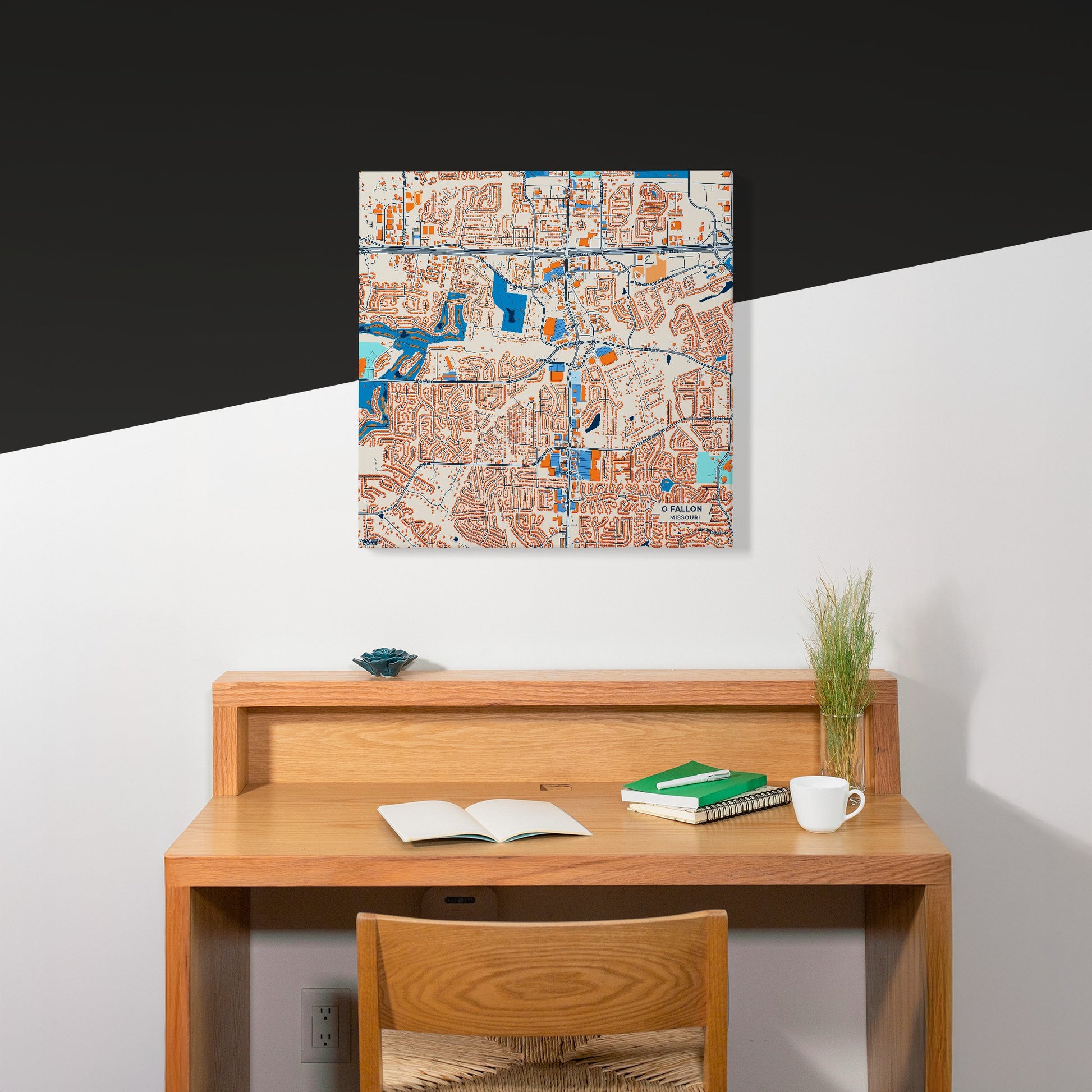 O Fallon Missouri Colorful City Map Canvas Print Scene