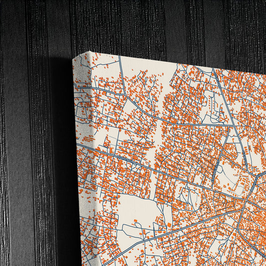 Offa Nigeria Colorful City Map Canvas Print Detail