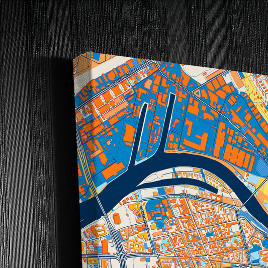 Offenbach Am Main Germany Colorful City Map Canvas Print Detail