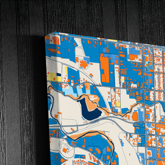 Ogden Utah Colorful City Map Canvas Print Detail
