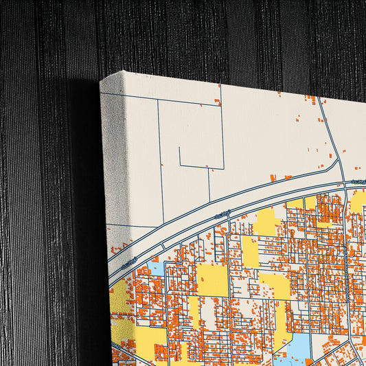 Okara Pakistan Colorful City Map Canvas Print Detail