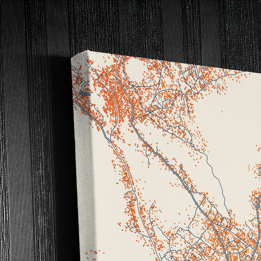 Okene Nigeria Colorful City Map Canvas Print Detail