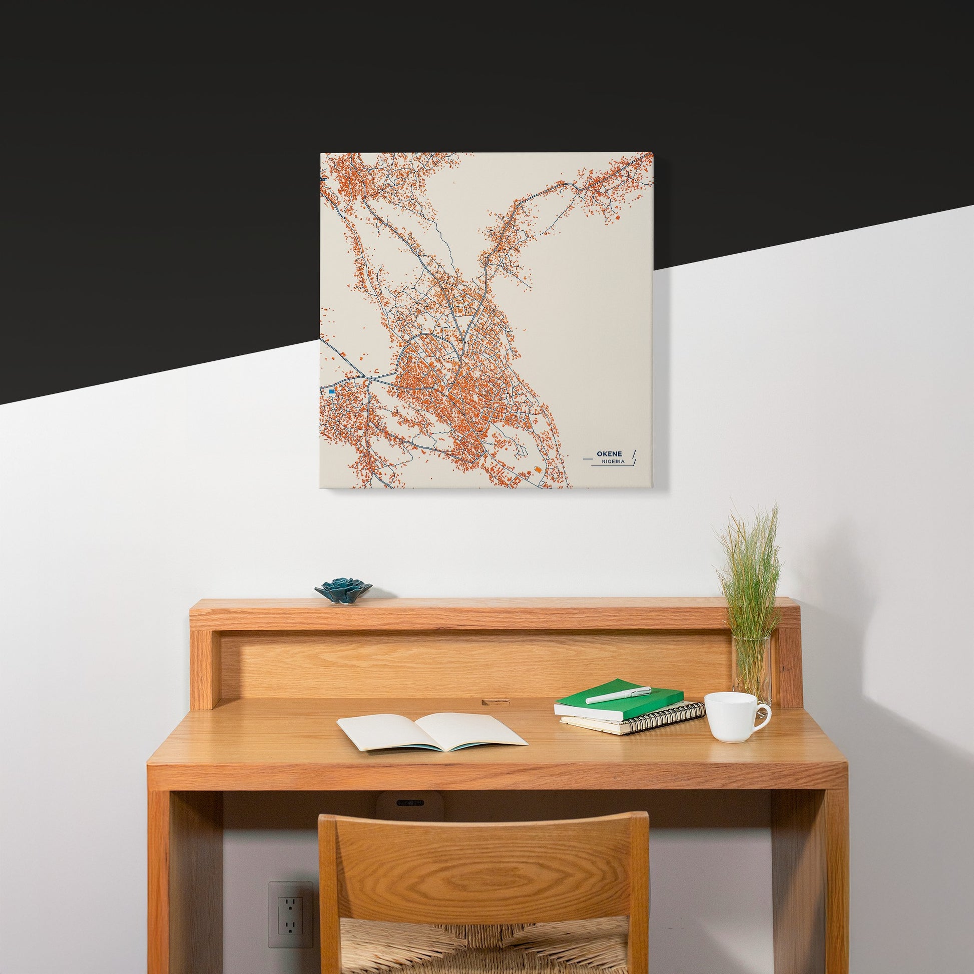 Okene Nigeria Colorful City Map Canvas Print Scene