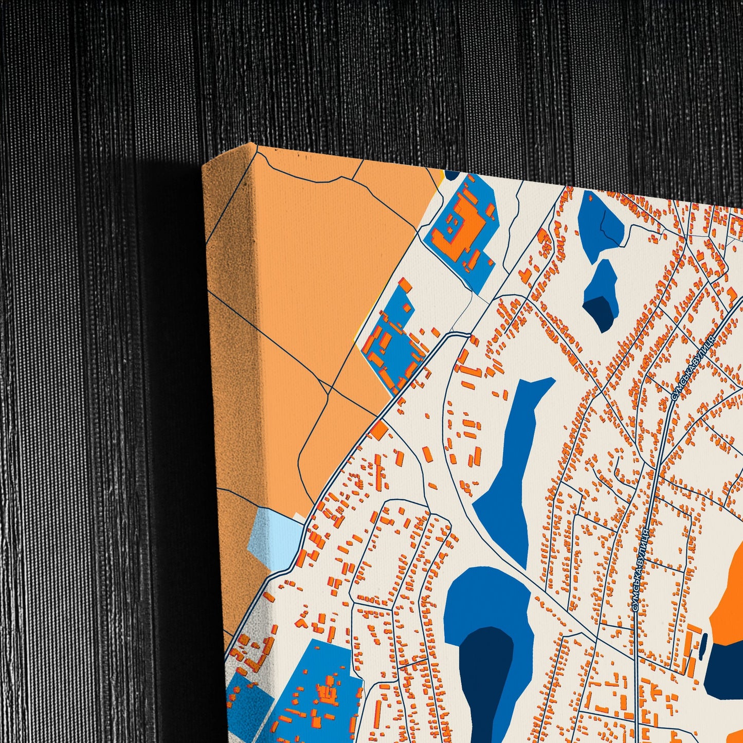 Охтирка Ukraine Colorful City Map Canvas Print Detail