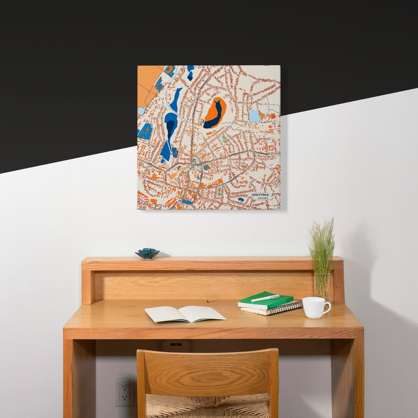 Охтирка Ukraine Colorful City Map Canvas Print Scene