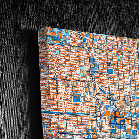 Oklahoma City Oklahoma Colorful City Map Canvas Print Detail