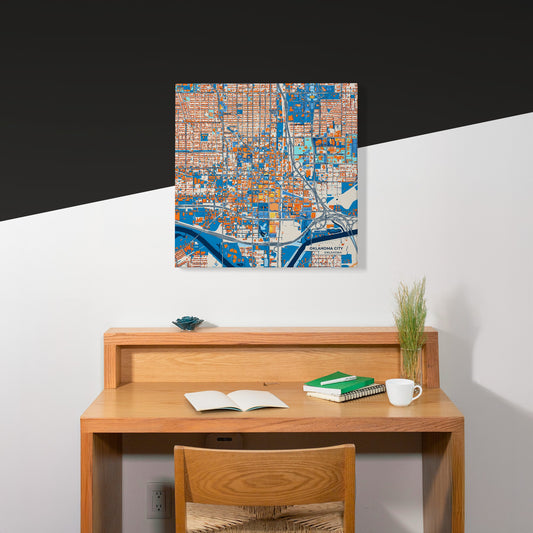 Oklahoma City Oklahoma Colorful City Map Canvas Print Scene