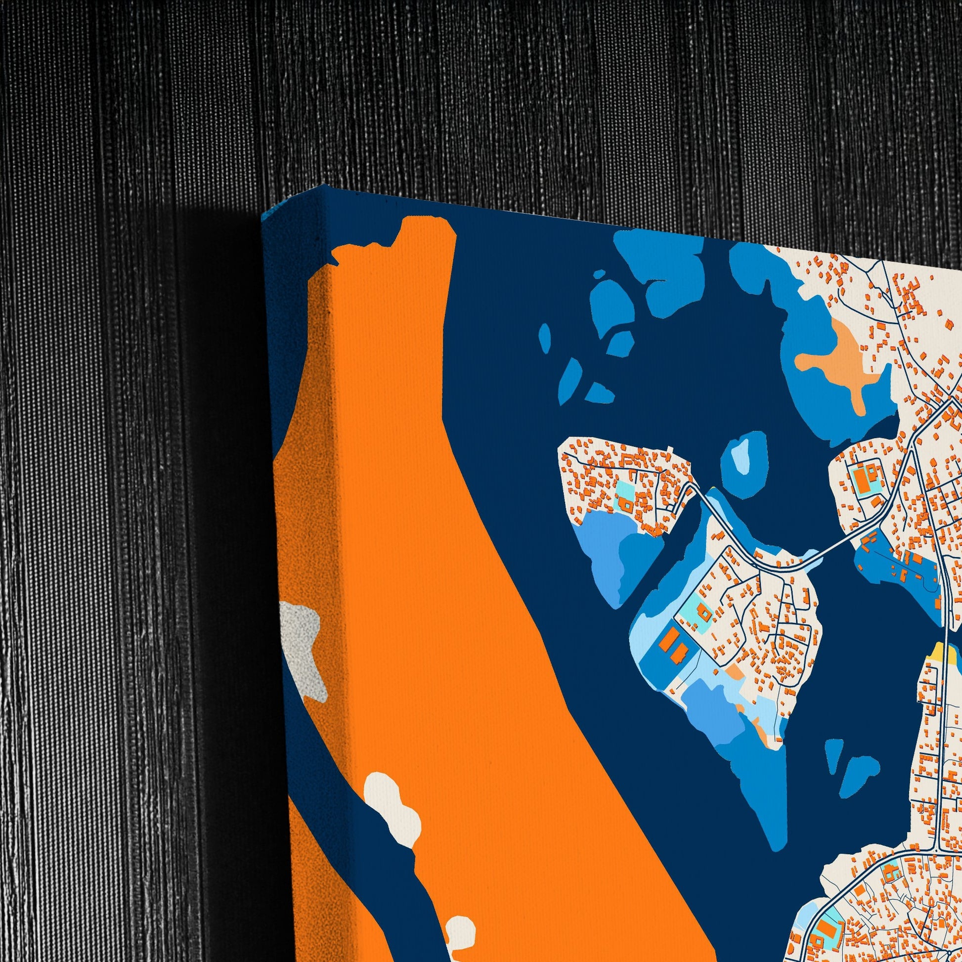 Okrika Nigeria Colorful City Map Canvas Print Detail