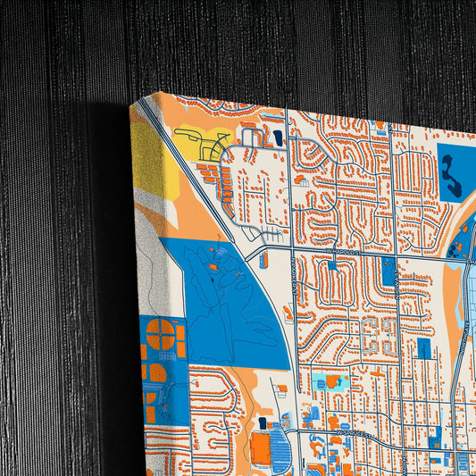 Olathe Kansas Colorful City Map Canvas Print Detail