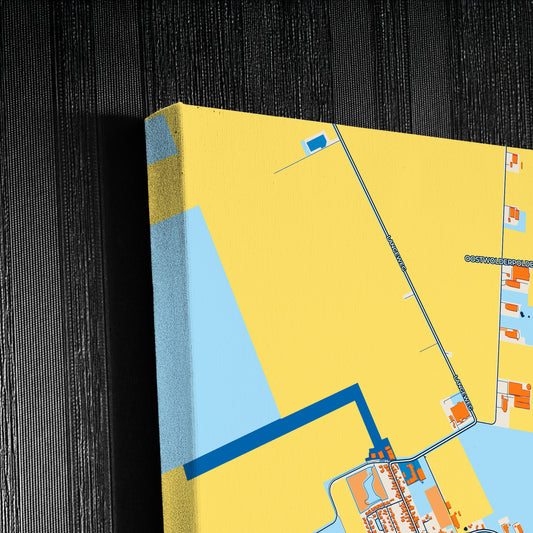 Oldambt Netherlands Colorful City Map Canvas Print Detail