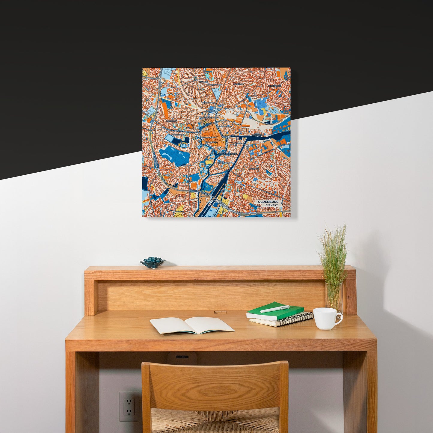 Oldenburg Germany Colorful City Map Canvas Print Scene