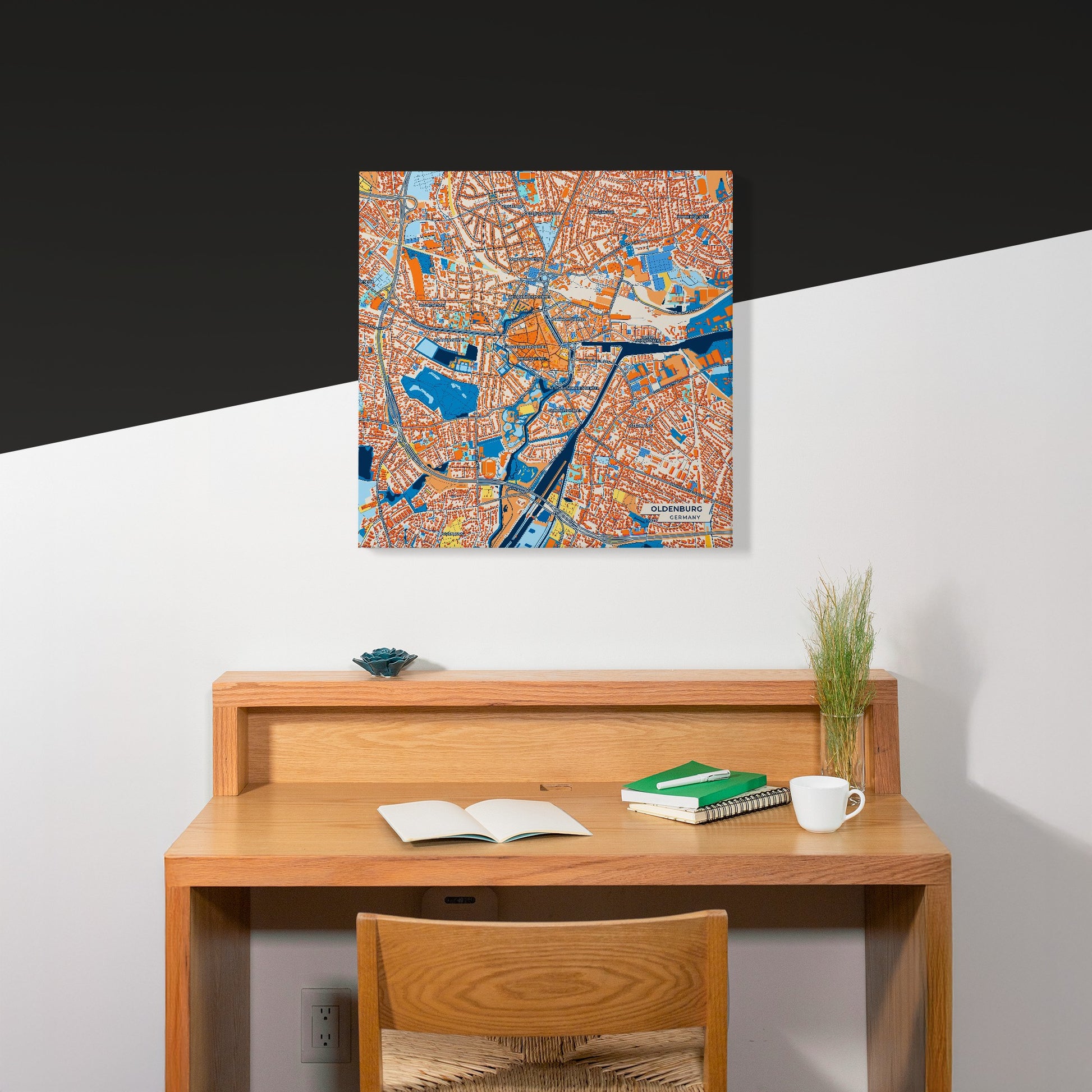 Oldenburg Germany Colorful City Map Canvas Print Scene