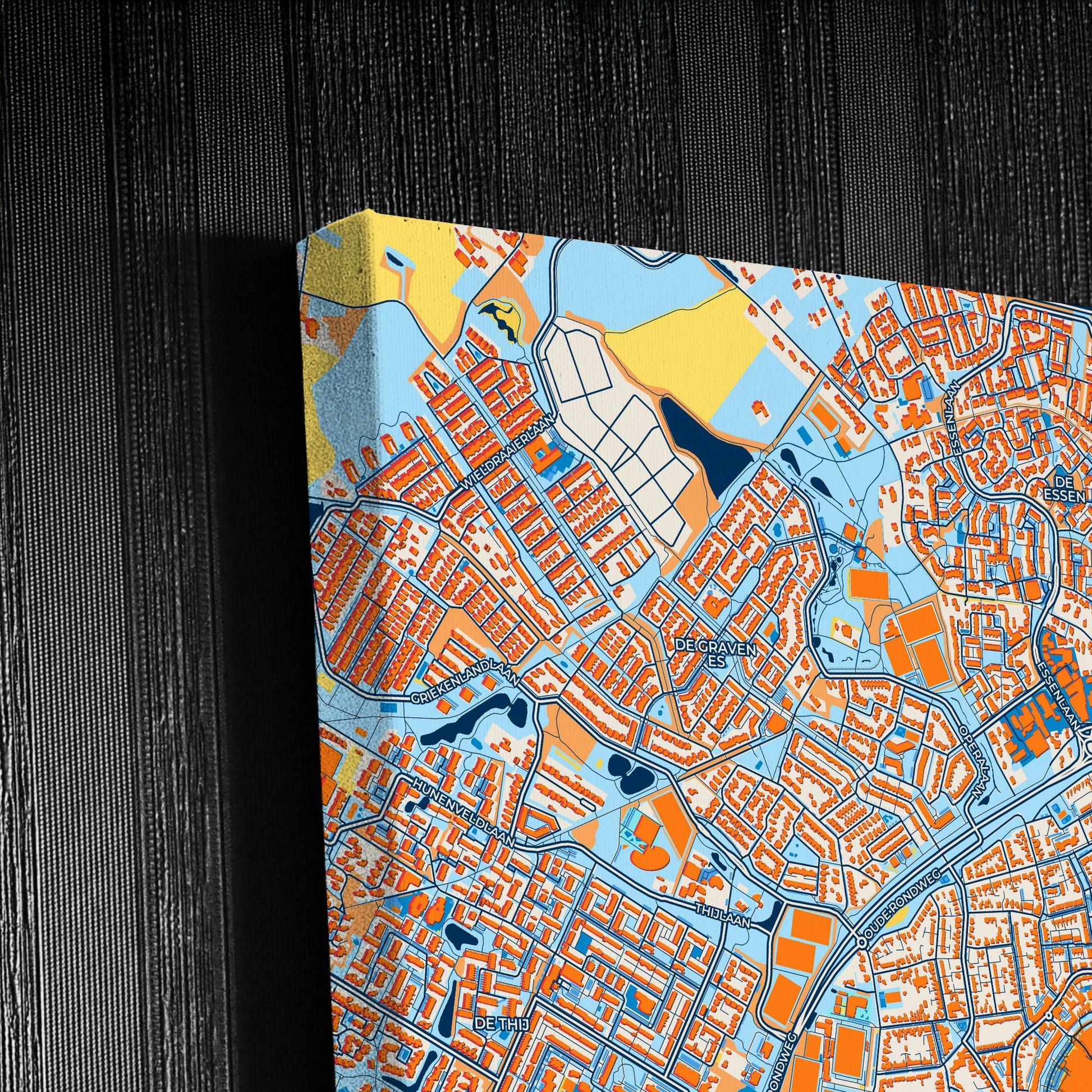 Oldenzaal Netherlands Colorful City Map Canvas Print Detail