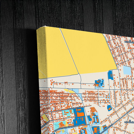 Олександрія Ukraine Colorful City Map Canvas Print Detail