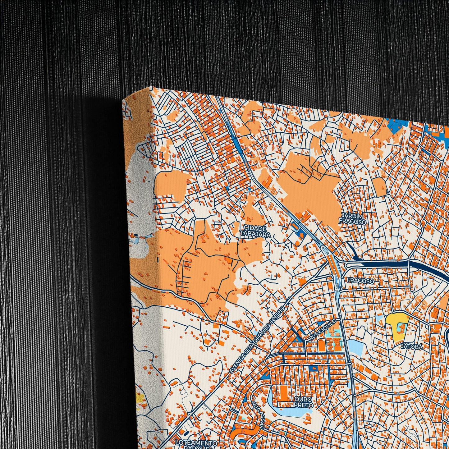 Olinda Brazil Colorful City Map Canvas Print Detail