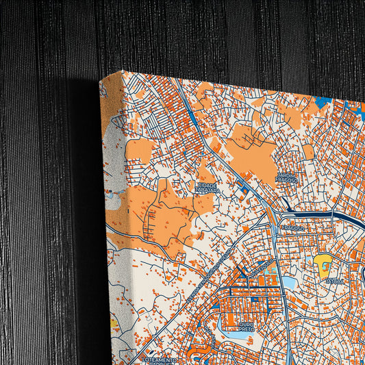 Olinda Brazil Colorful City Map Canvas Print Detail