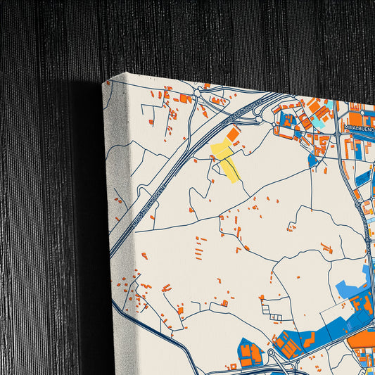 Oliver-Valdefierro Spain Colorful City Map Canvas Print Detail