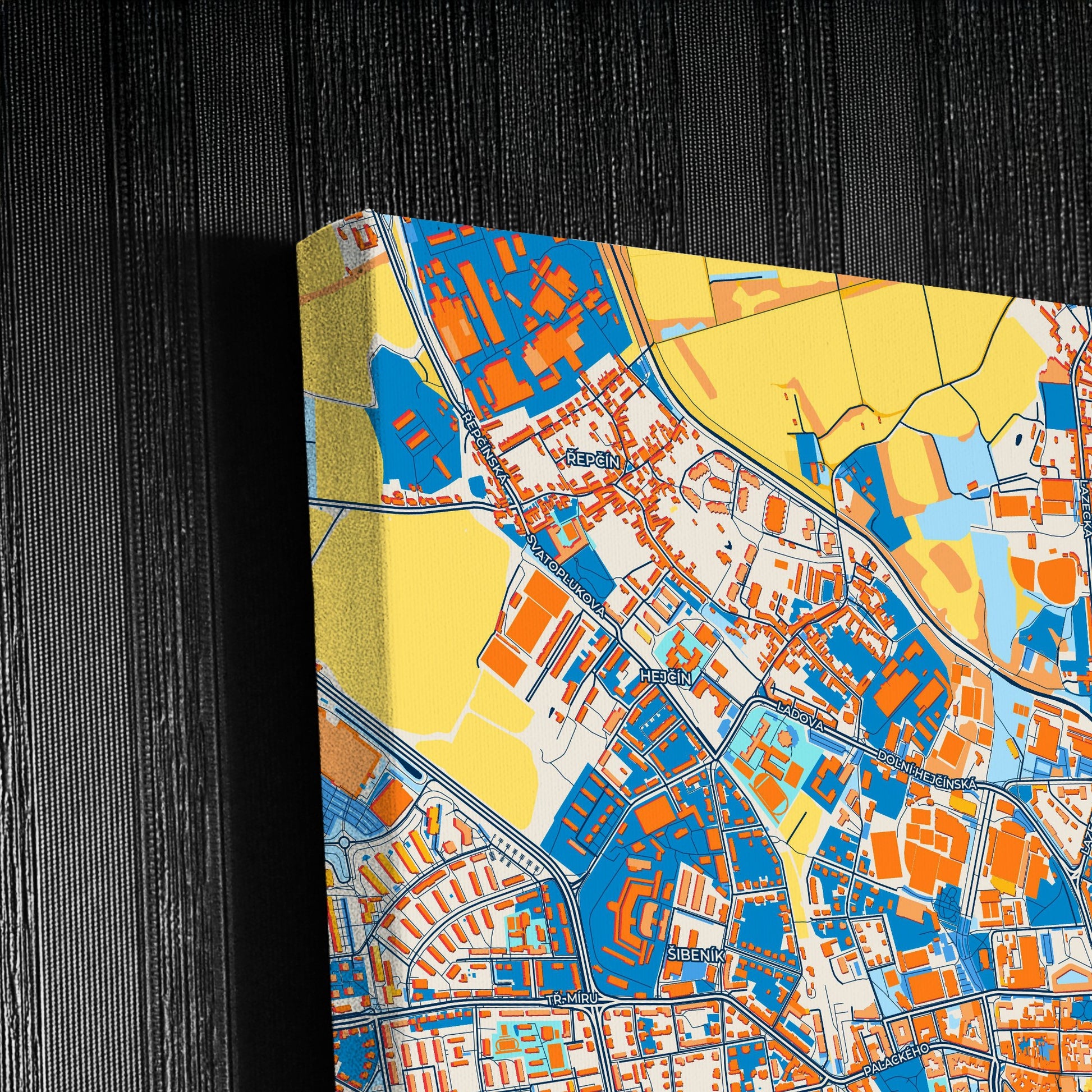 Olomouc Czechia Colorful City Map Canvas Print Detail