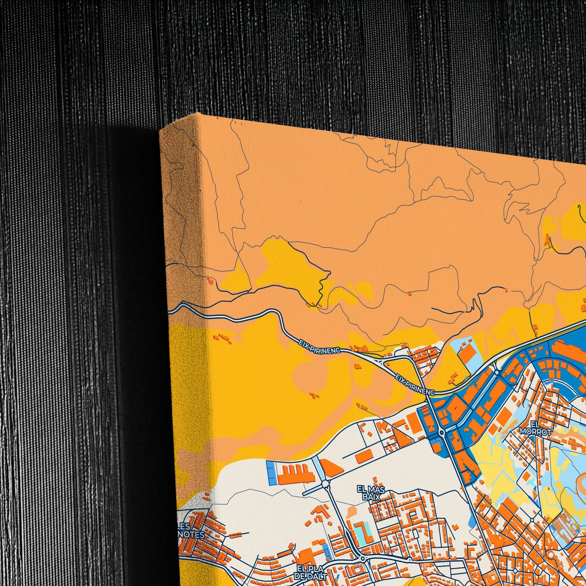 Olot Spain Colorful City Map Canvas Print Detail