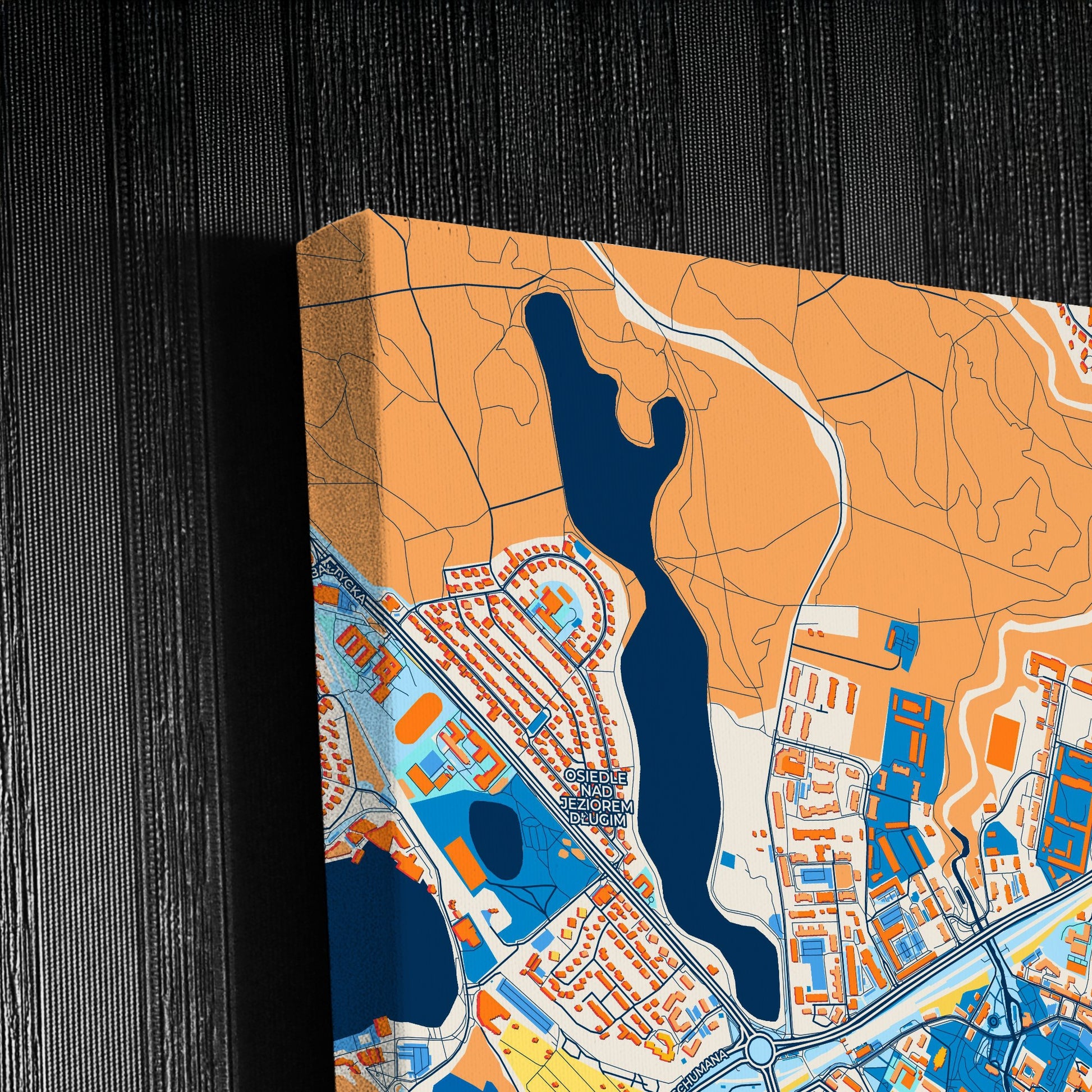 Olsztyn Poland Colorful City Map Canvas Print Detail