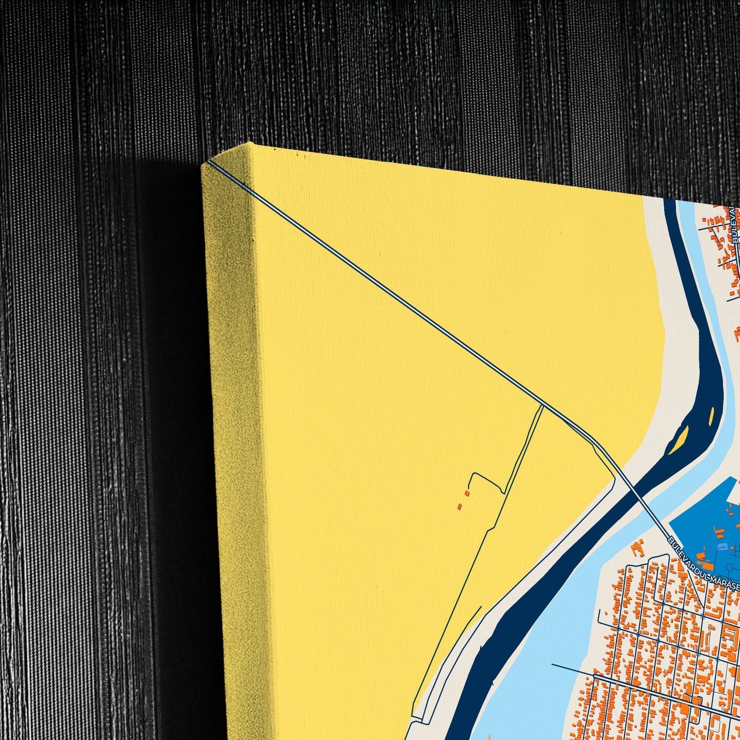 Oltenița Romania Colorful City Map Canvas Print Detail