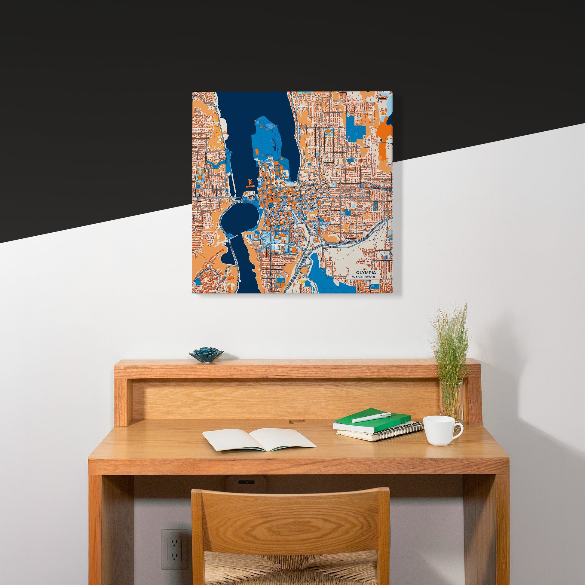 Olympia Washington Colorful City Map Canvas Print Scene