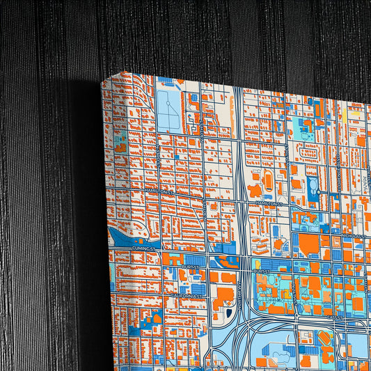 Omaha Nebraska Colorful City Map Canvas Print Detail