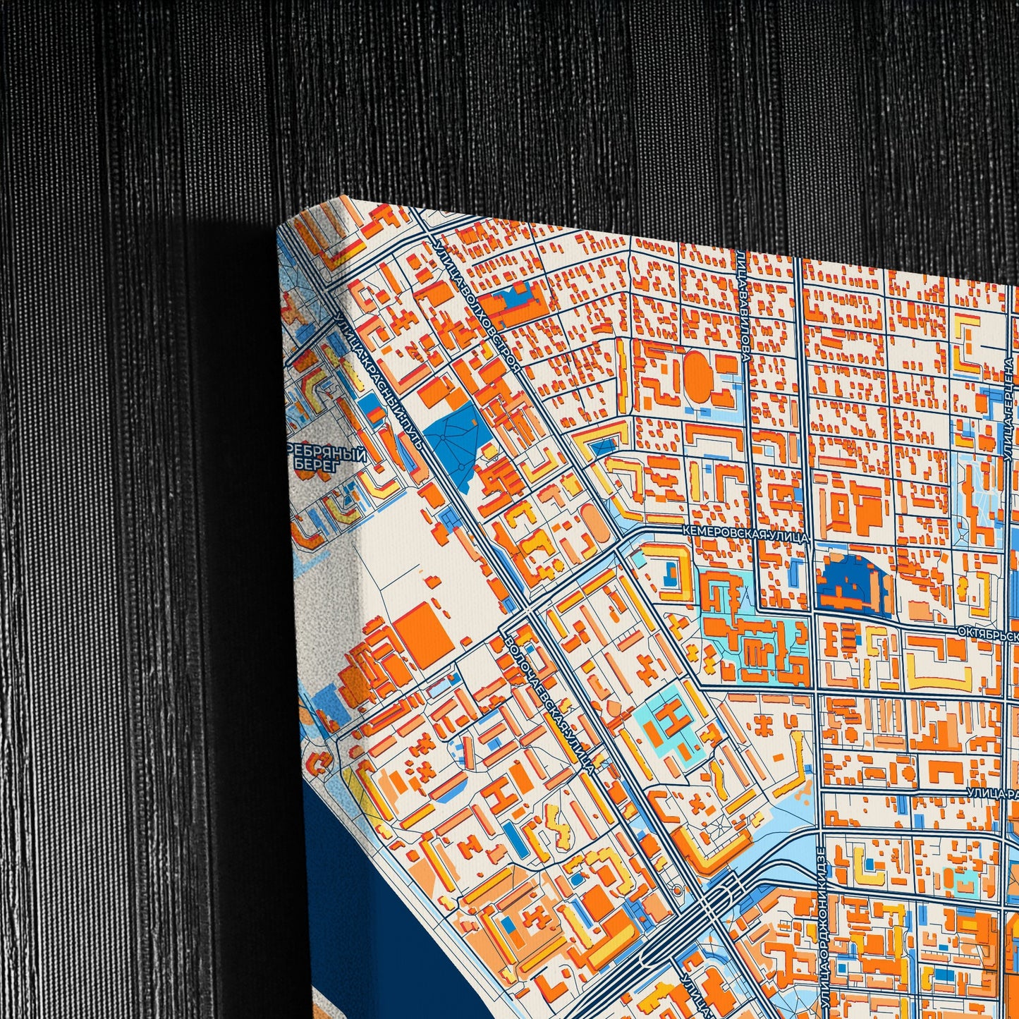 Омск Russia Colorful City Map Canvas Print Detail