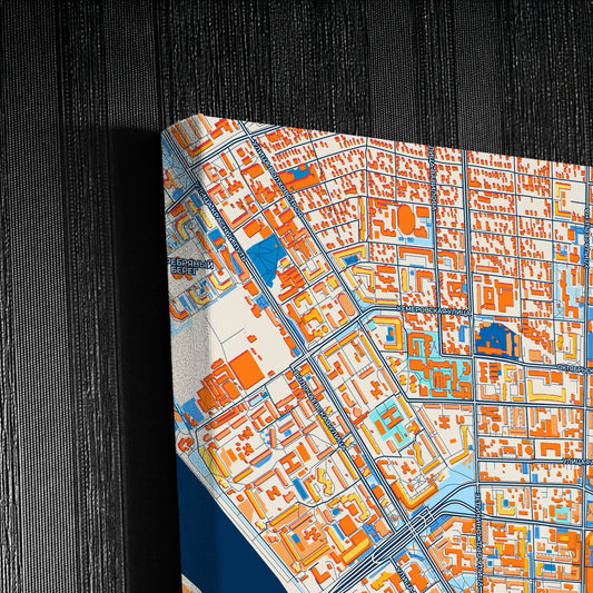 Омск Russia Colorful City Map Canvas Print Detail