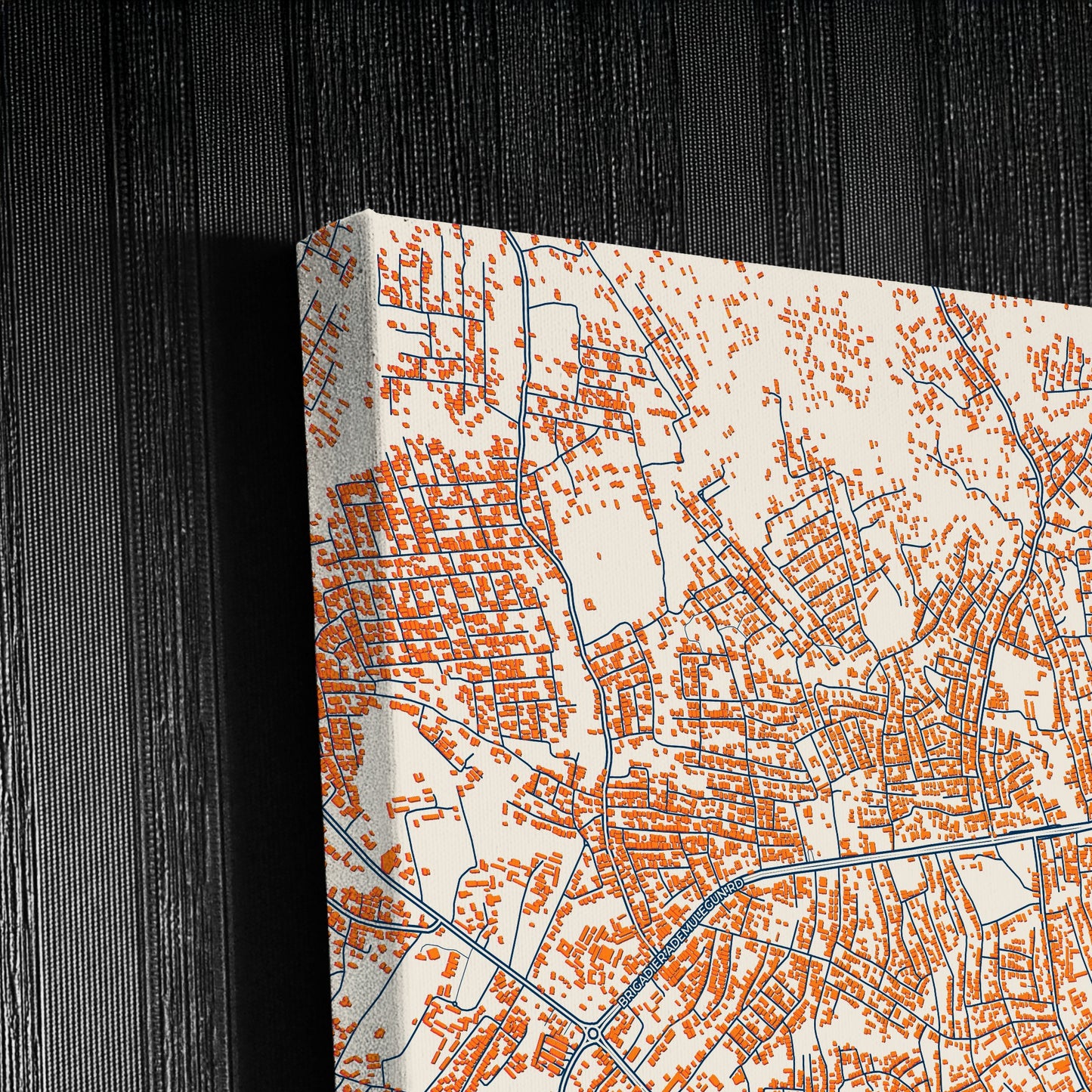 Ondo Nigeria Colorful City Map Canvas Print Detail