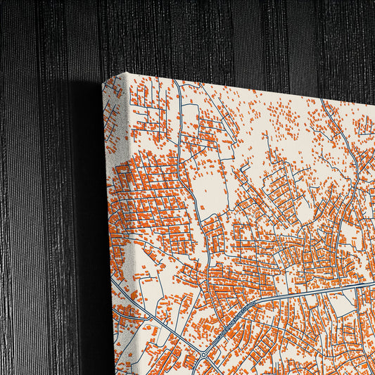 Ondo Nigeria Colorful City Map Canvas Print Detail