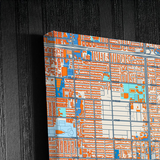 Ontario California Colorful City Map Canvas Print Detail