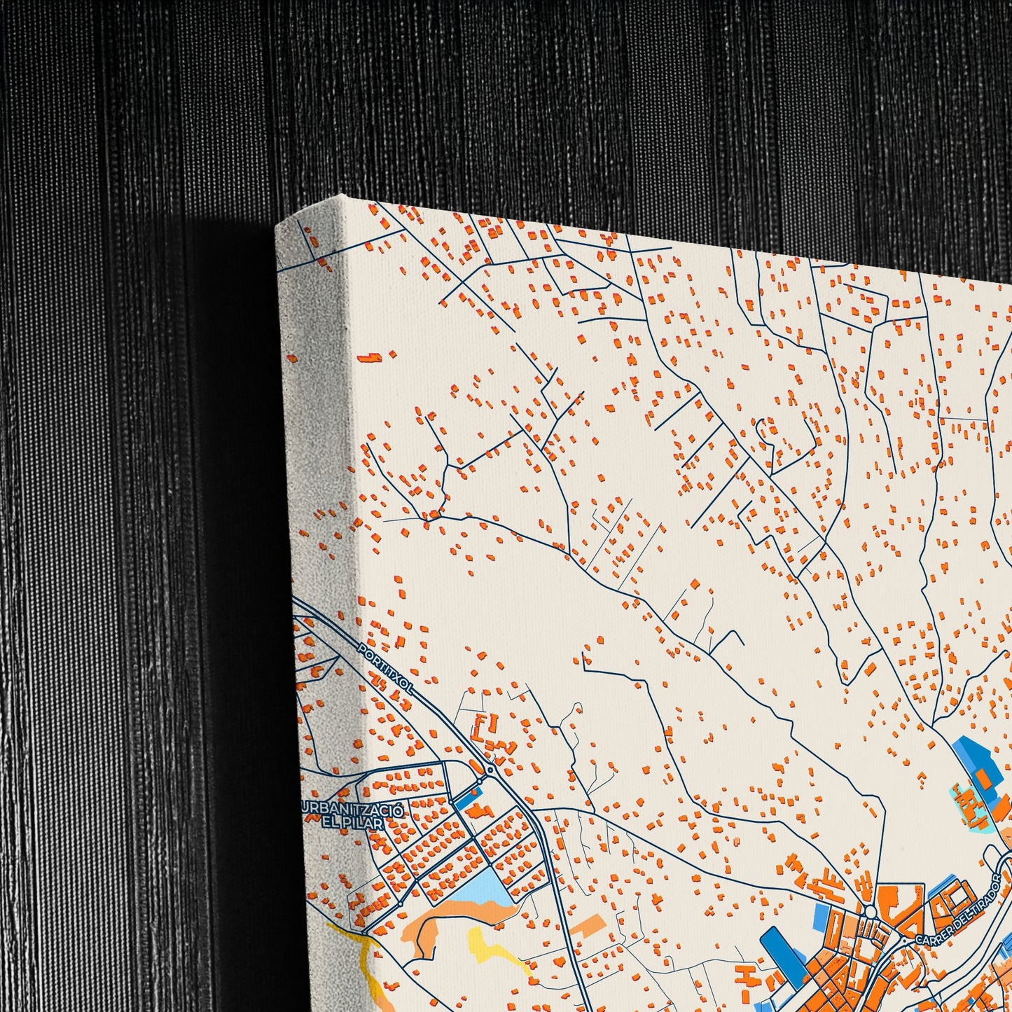 Ontinyent Spain Colorful City Map Canvas Print Detail