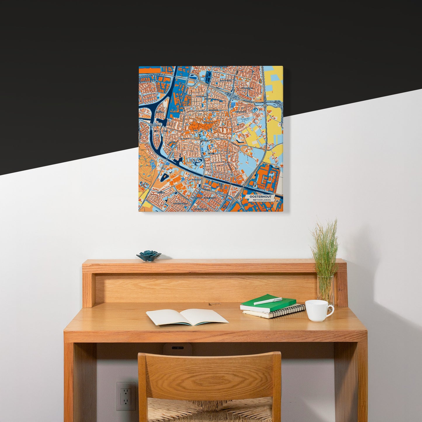 Oosterhout Netherlands Colorful City Map Canvas Print Scene