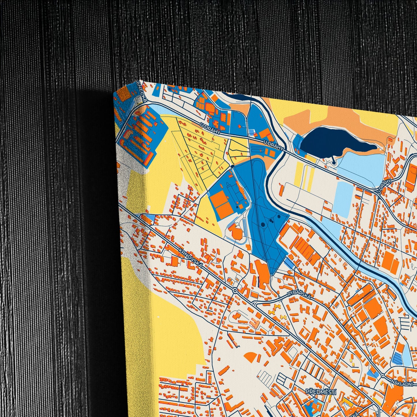 Opava Czechia Colorful City Map Canvas Print Detail