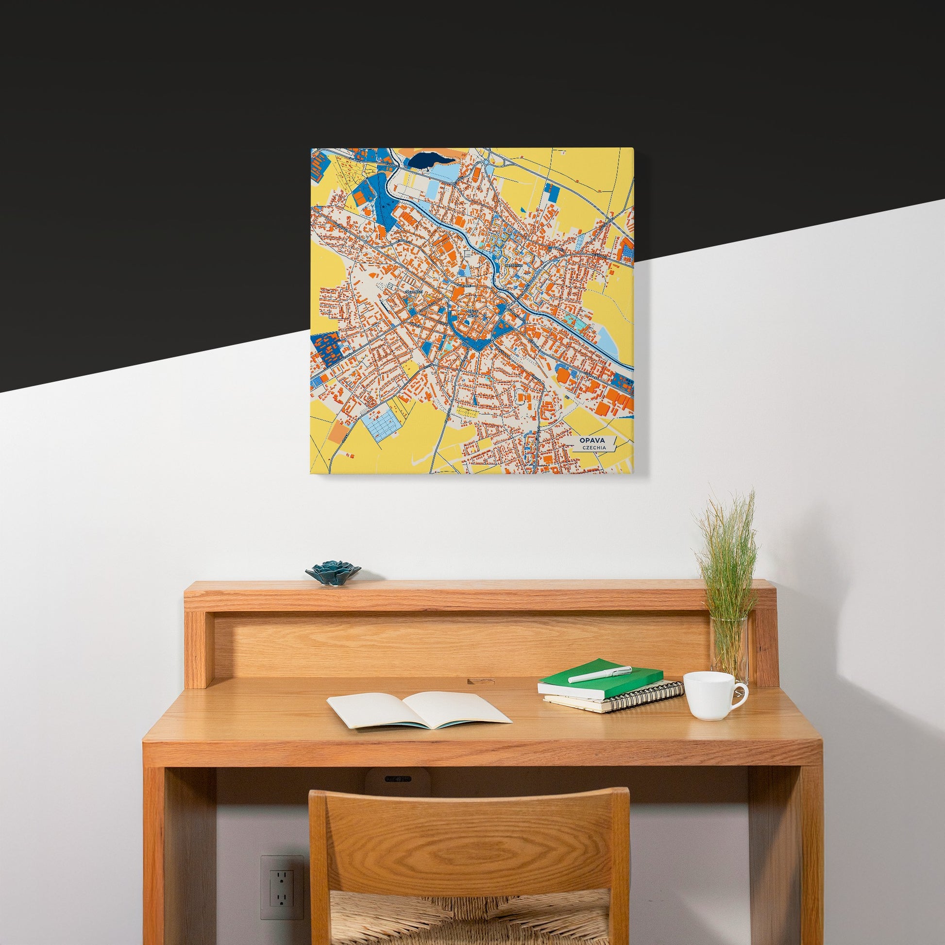 Opava Czechia Colorful City Map Canvas Print Scene