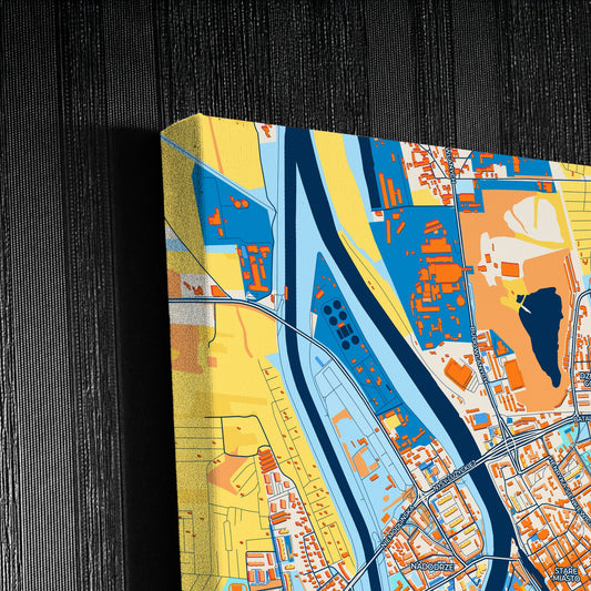 Opole Poland Colorful City Map Canvas Print Detail