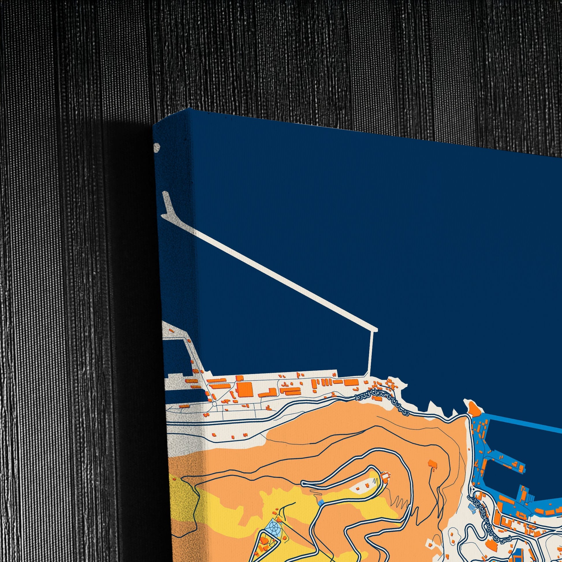 Oran Algeria Colorful City Map Canvas Print Detail