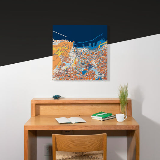 Oran Algeria Colorful City Map Canvas Print Scene